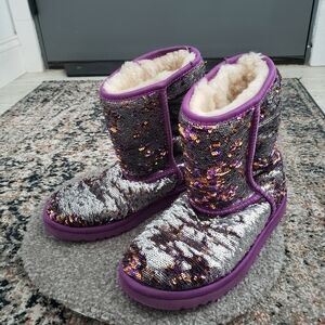 UGG purple silver sequins boots